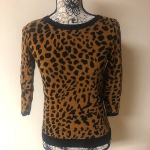 🎄☃️Talbots leopard printer sweater, sz Sm ☃️🎄